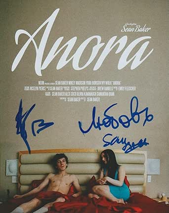 Anora signed 8x10 photo by Sean Baker, Yuriy Borisov & Mark Eidelstein