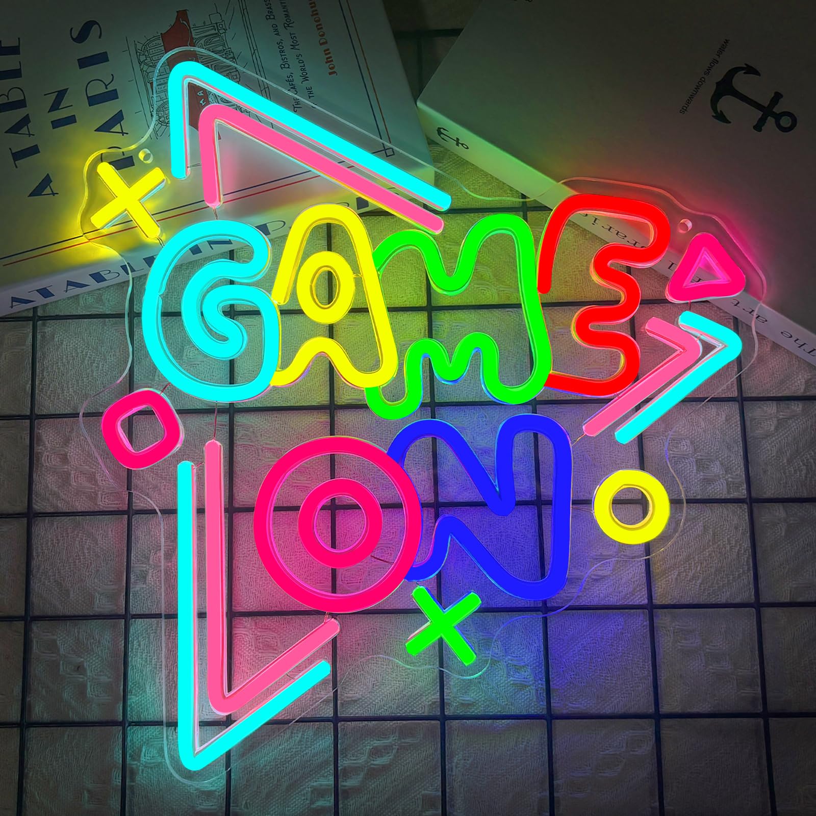 Segno al Neon per Stanza dei Giochi, Insegne al Neon LED per Decorazione Stanza dei Giochi, Luci al Neon Colorate Alimentate da USB per Camera da Letto dei Ragazzi, Decorazione da Parete per Feste