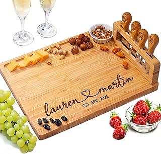 Personalized Charcuterie Board, Wedding Gifts for Couples 2025, Custom Engraved Cutting Board for Anniversary, Engagement, New Home, Christmas, Gift for Bride, Parent, Women, Newlyweds, Housewarming