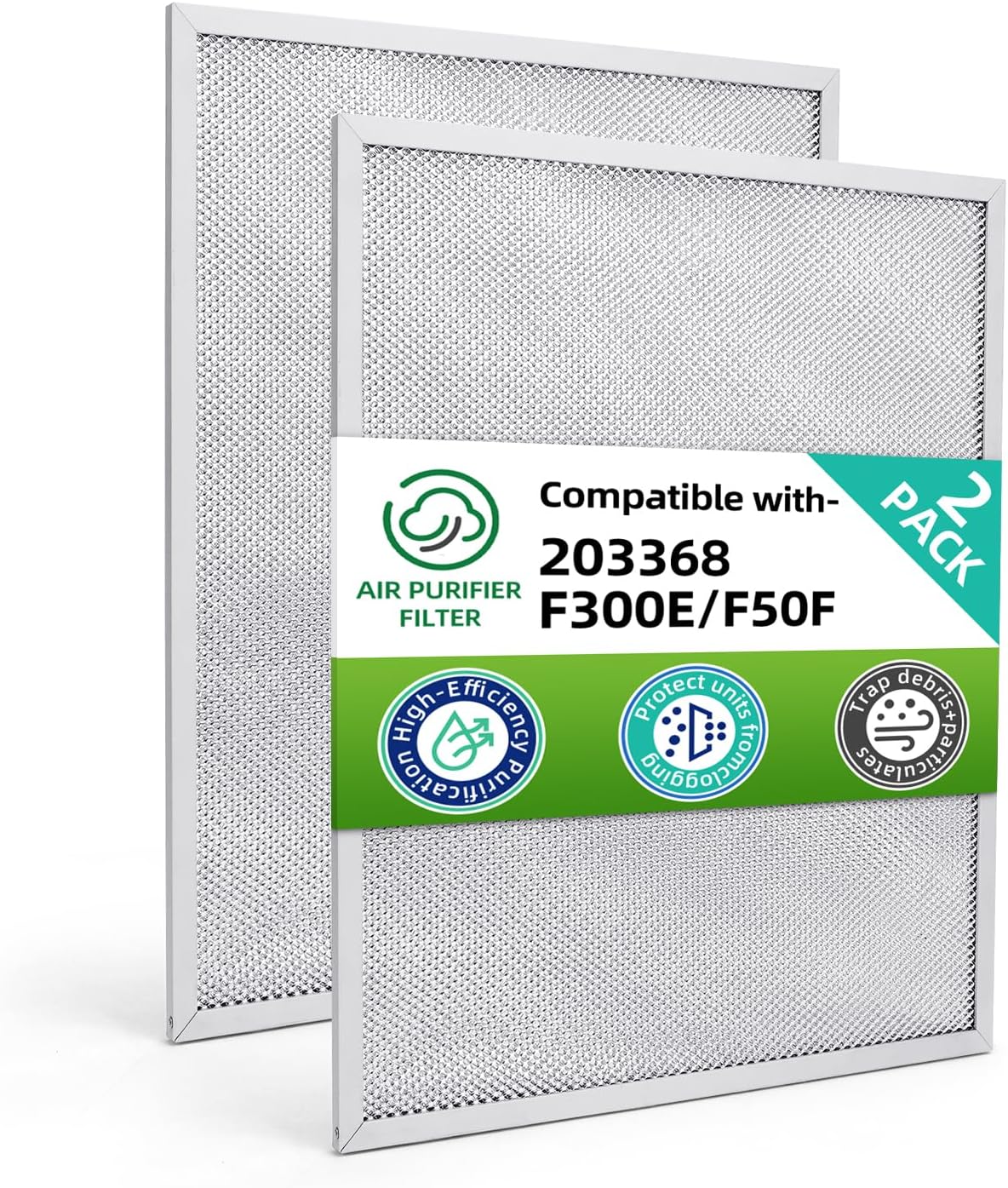 203368 F300E F50F Air Pre-filter Compatible with Honeywell Electronic Air Cleaner F300A1625 F300E1019 F50F1073,16x12.5 Aluminum Air Filter (2 pack)
