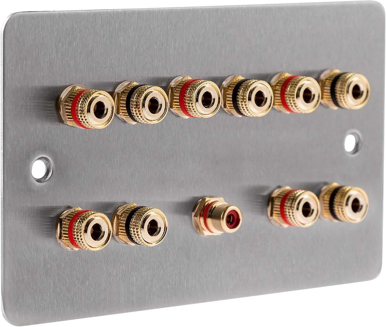 5.1 Brushed Stainless Steel Audio/AV Surround Sound Speaker Flat Wall