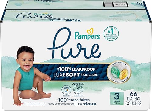 Vista 16 de Pampers Pure Protection - Pañales prémium desechables e hipoalergénicos para bebé, talla 3, 66