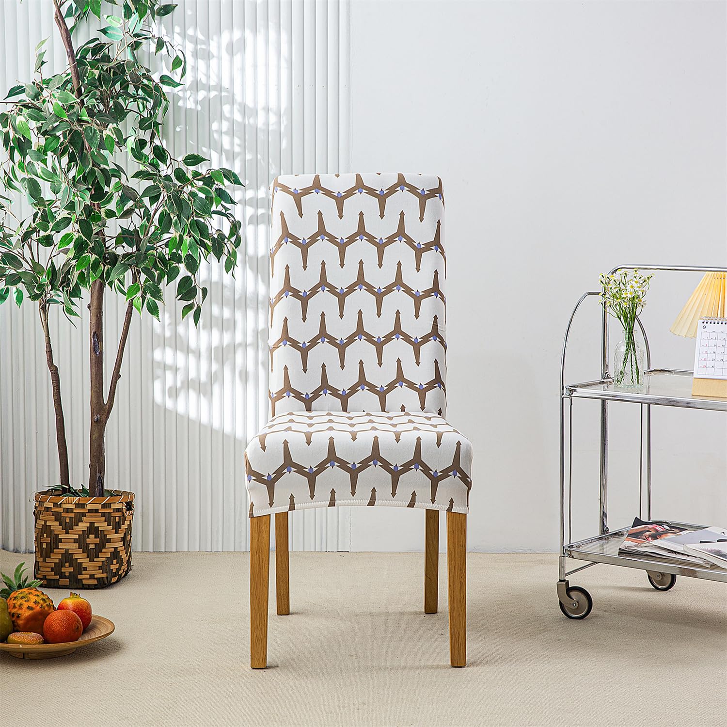 HZDHCLH Chair Covers Slipcovers 4/6 PCs Stretch Removable Washable Short Dining Chair Protector Cover Seat for Hotel,Dining Room,Ceremony (Spikes,4 PCS) - Image 3