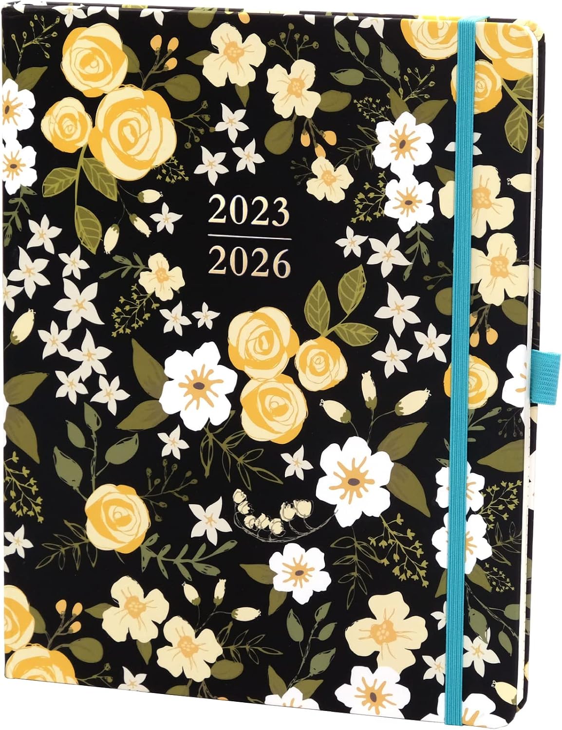 4-Year Calendar Planner - 2023-2026 - 8"x10" - 5 Styles Available (Black Floral)