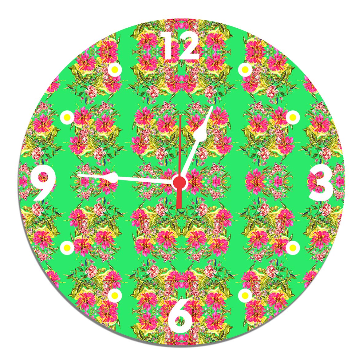 Buy ClicknPick Round Wall Clock for Living Room, MDF Wood Quartz Wall