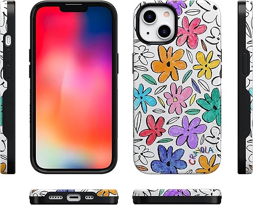 Vista 1104 de Casely Funda para iPhone 13 Compatible con MagSafe Color Splash de medianoche Funda retro abstracta Color de medianoche Splash Abstracto