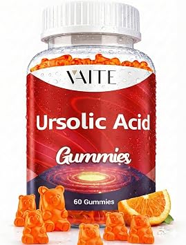 Ursolic Acid Supplement 300mg Vegan Gummies for Men & Women - Vegetarian Plant-Based Supplement for Strength, Endurance & Cellular Support, Joint-Friendly, Non-GMO, Gluten-Free, Soy-Free, 60 Chewables