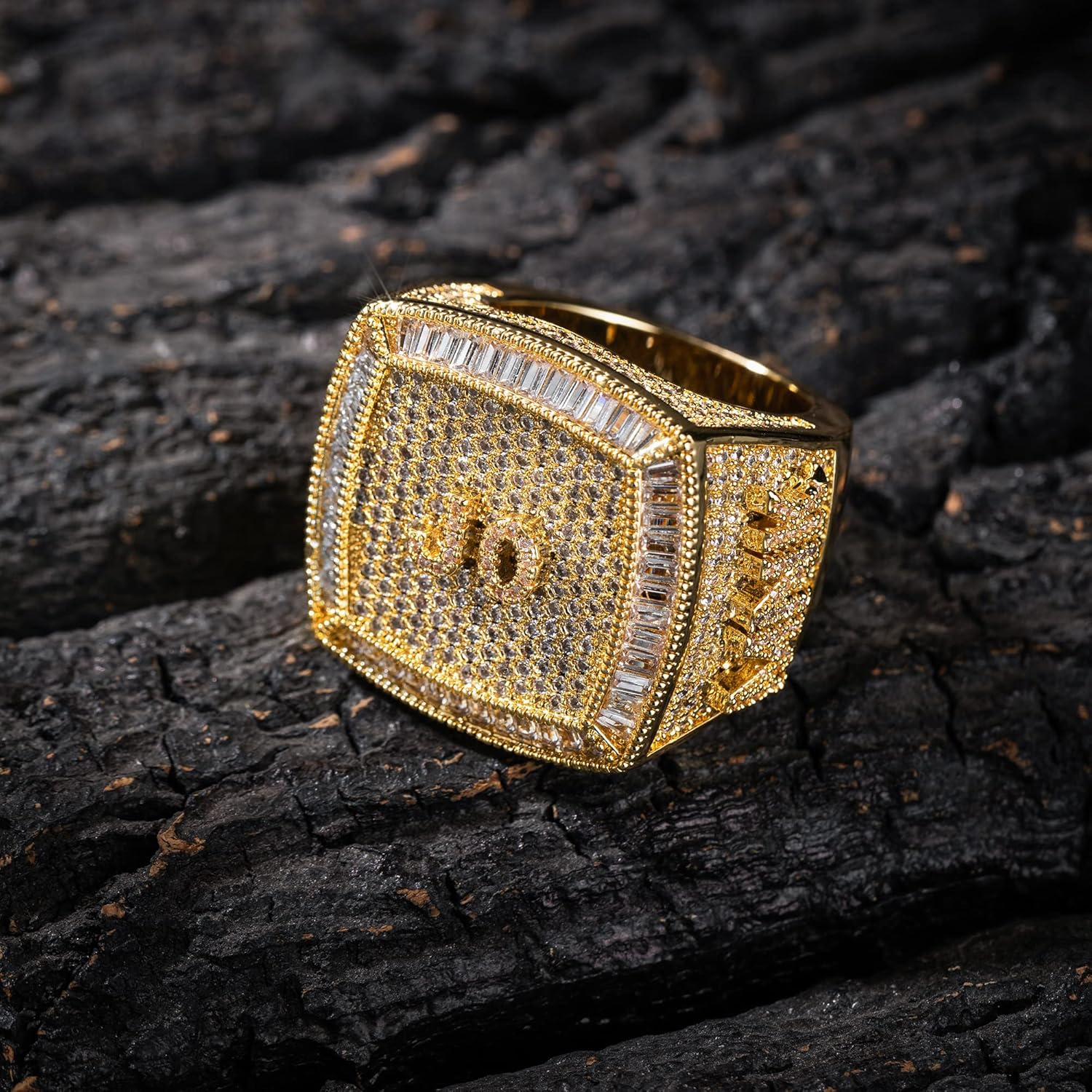 CJWN·O Custom Name Rings Fashion Hip Hop Letters Rings For Men Women Full Iced Out Cubic Zirconia Personalized Jewelry Gifts