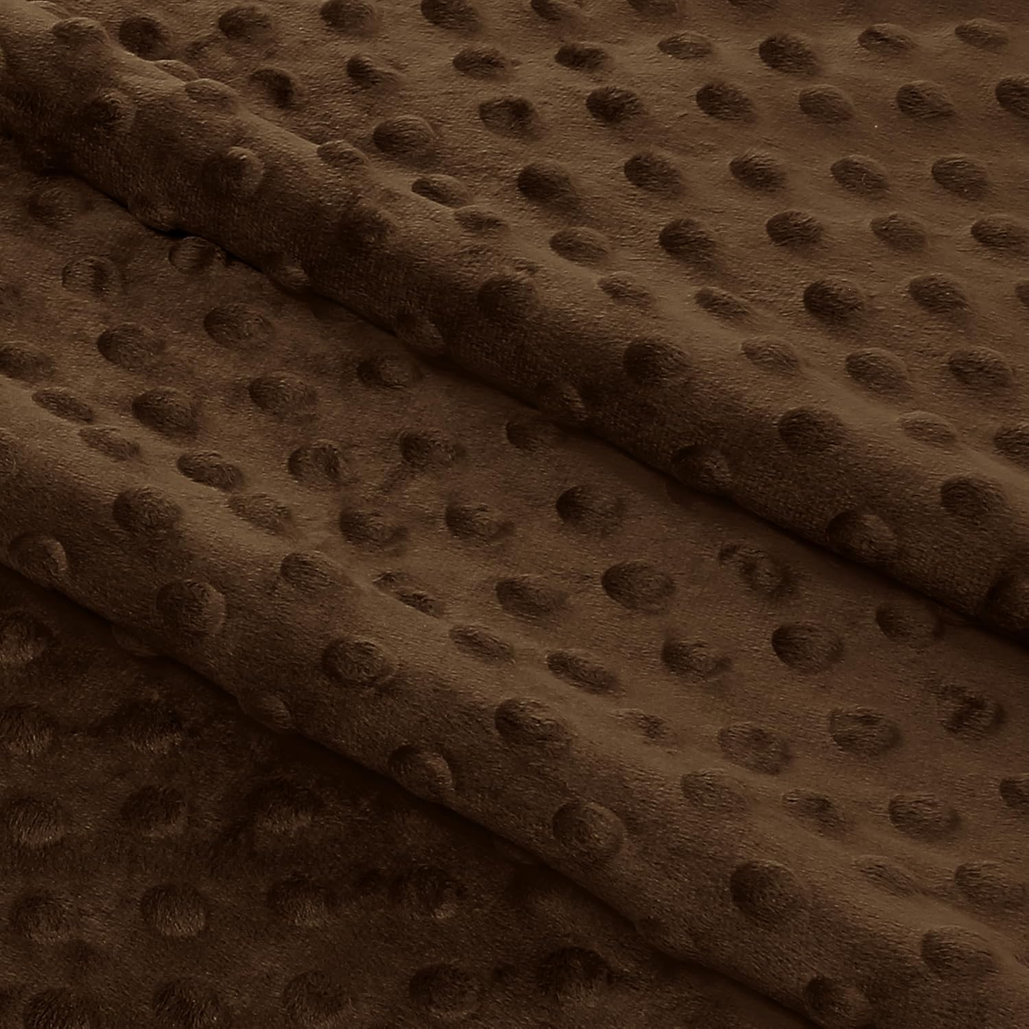 Homiest Minky Dot Fabric by The Yard, 5 Yards x 60 Inch Chocolate Brown