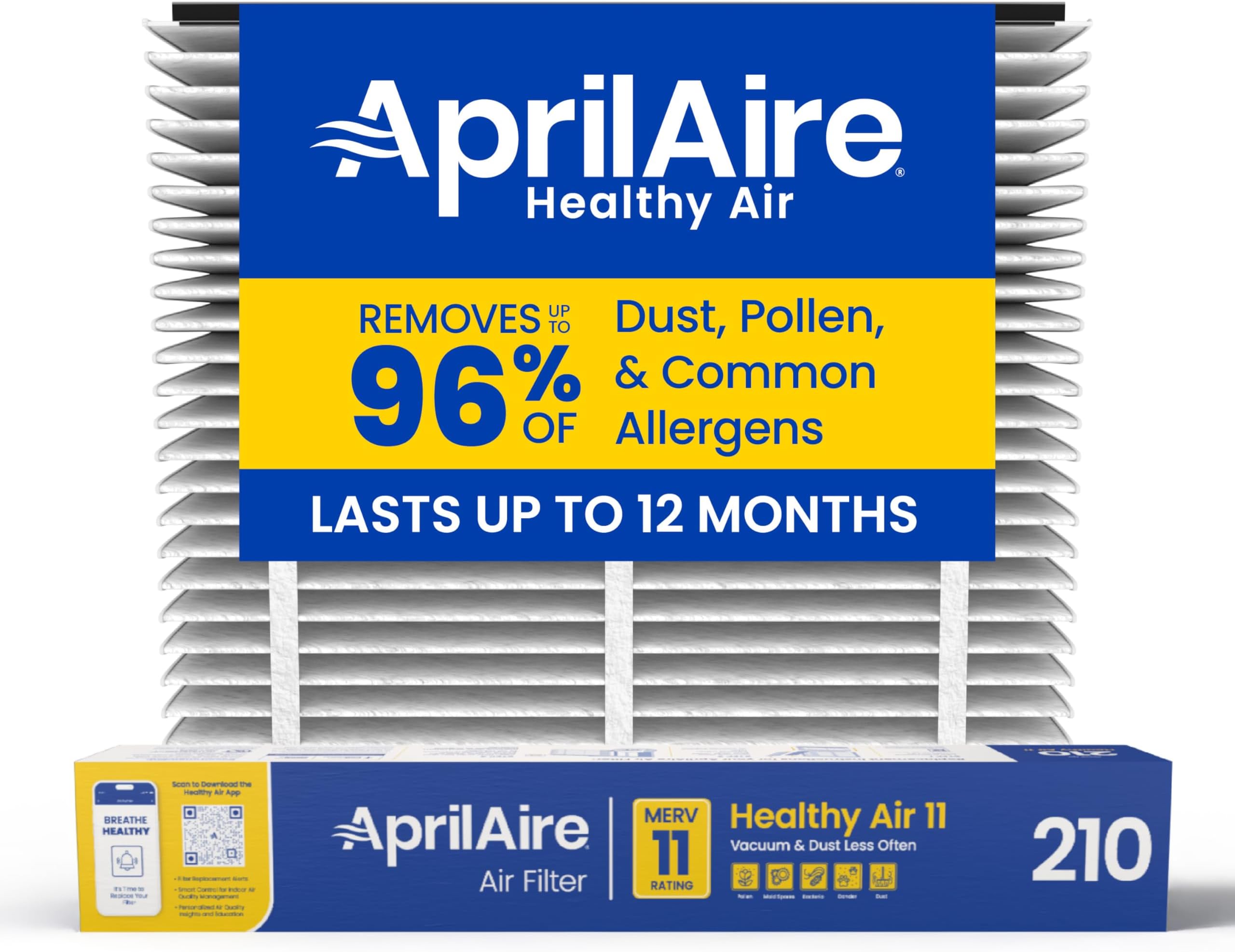 Aprilaire 210 Air Filter for Aprilaire Whole Home Air Purifiers, MERV 11 (Pack of 1)