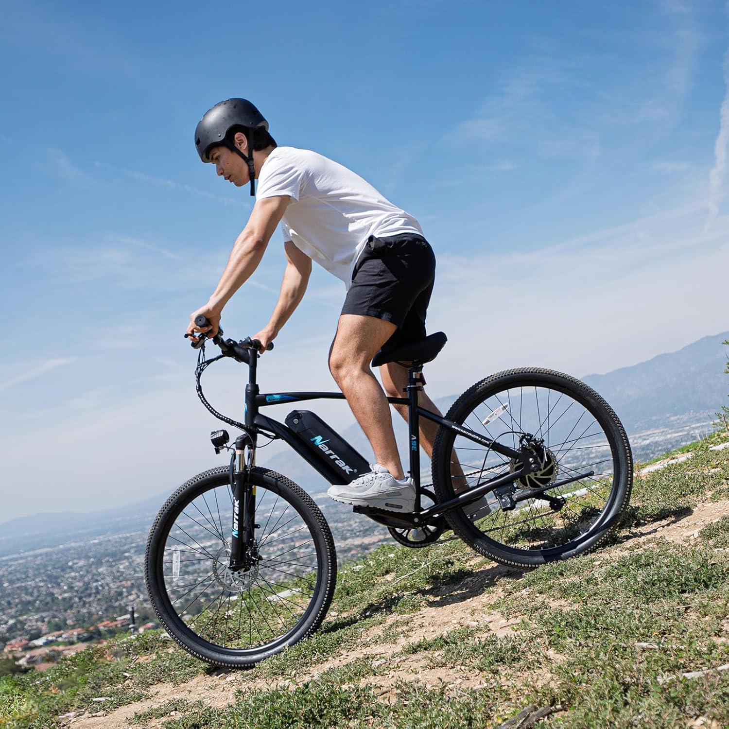 NARRAK Electric Mountain Bike for Adults 26" Step-Over/Thru Commuter Ebike for Men Women, 540W/1100W Peak Motor, 374Wh/500Wh Removable Battery,7-Speed