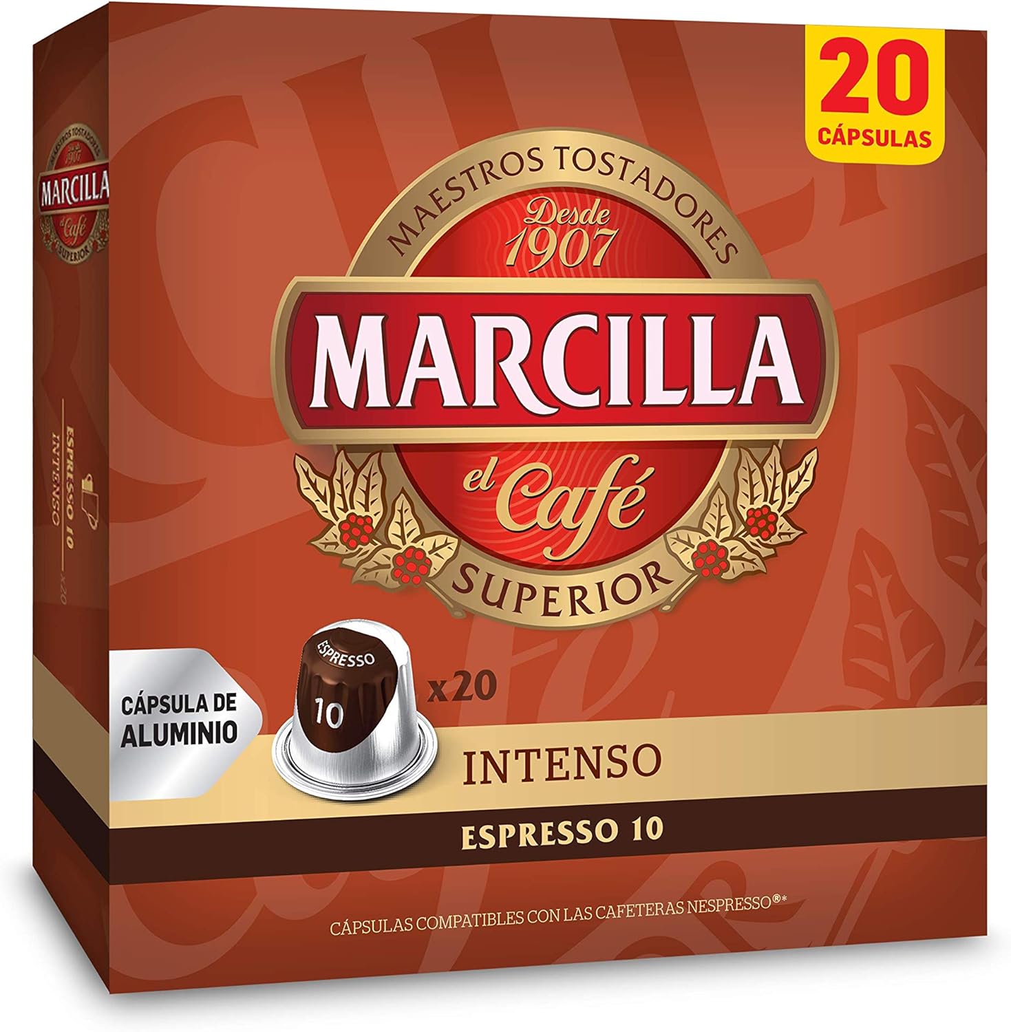Marcilla Café Intenso - 200 cápsulas compatibles con máquinas Nespresso*®  (10 paquetes de 20 unidades) : Amazon.es: Alimentación y bebidas