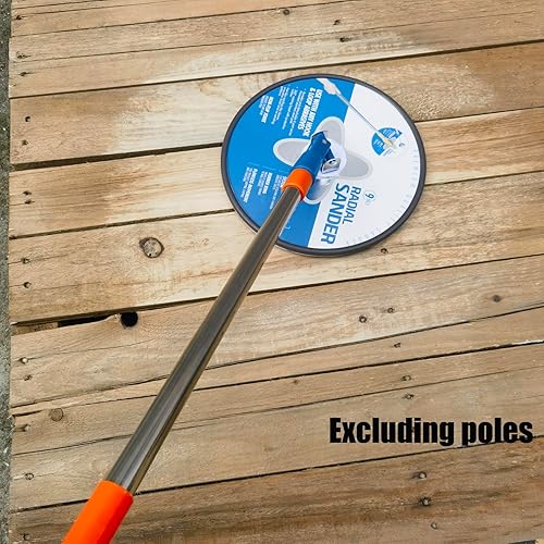 Miniatura 6 de Tonmp Lijadora radial de 9 pulgadas, lijadora manual de paneles de yeso de 9 pulgadas con gancho y bucle para limpieza y pulido de paredes (arena +