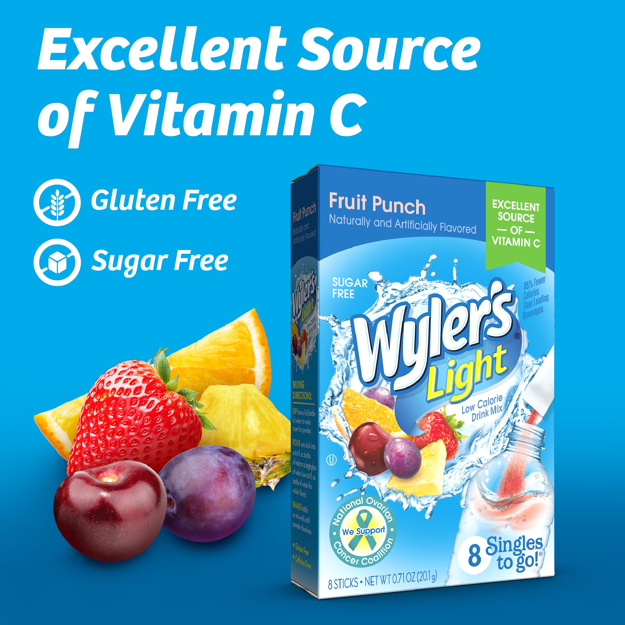 Wylers Light Sugar Free Fruit Punch Drink Mix - 8, .71 Oz Packets by Wyler's