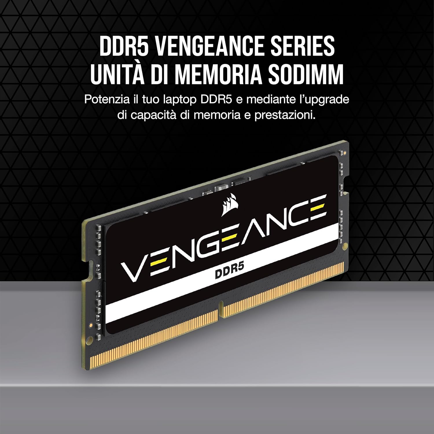 CORSAIR VENGEANCE SODIMM DDR5 RAM 48GB (1 x 48GB) Fino a 5200MHz CL44-44-44-84 1.10V Intel XMP 3.0 Memoria per Laptop ÔÇô Nero (CMSX48GX5M1A5200C44) - RAM - Immagine 1
