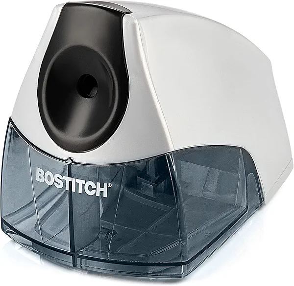 Bostitch Personal Electric Pencil Sharpener - HHC Cutter Tech, Stall-Free Motor, High Capacity Tray (EPS4-BLKSLV)