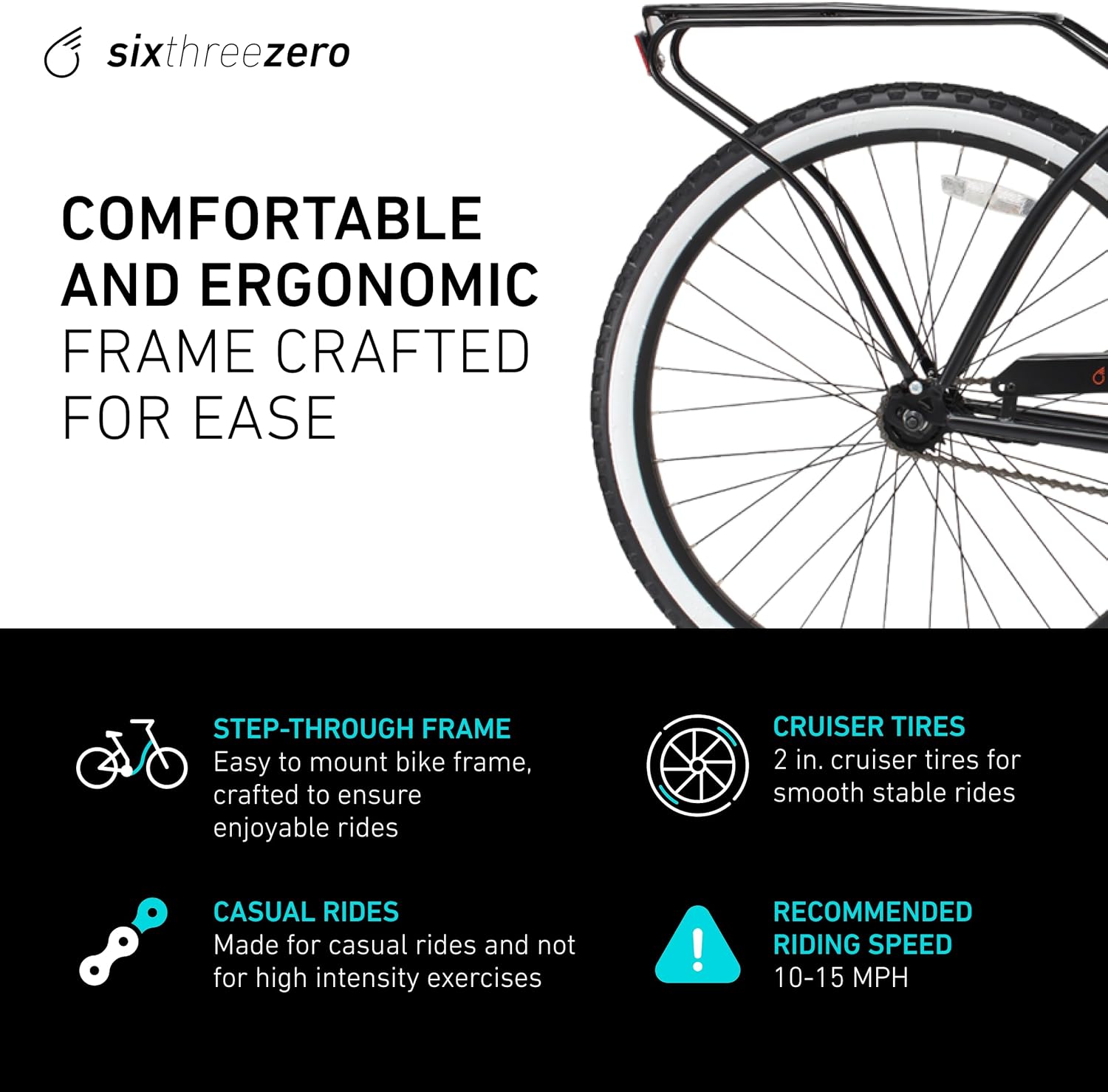 sixthreezero Around The Block Men's Beach Cruiser Bike, Hybrid Bicycle with Rear Rack, Multiple Speed and Color Options