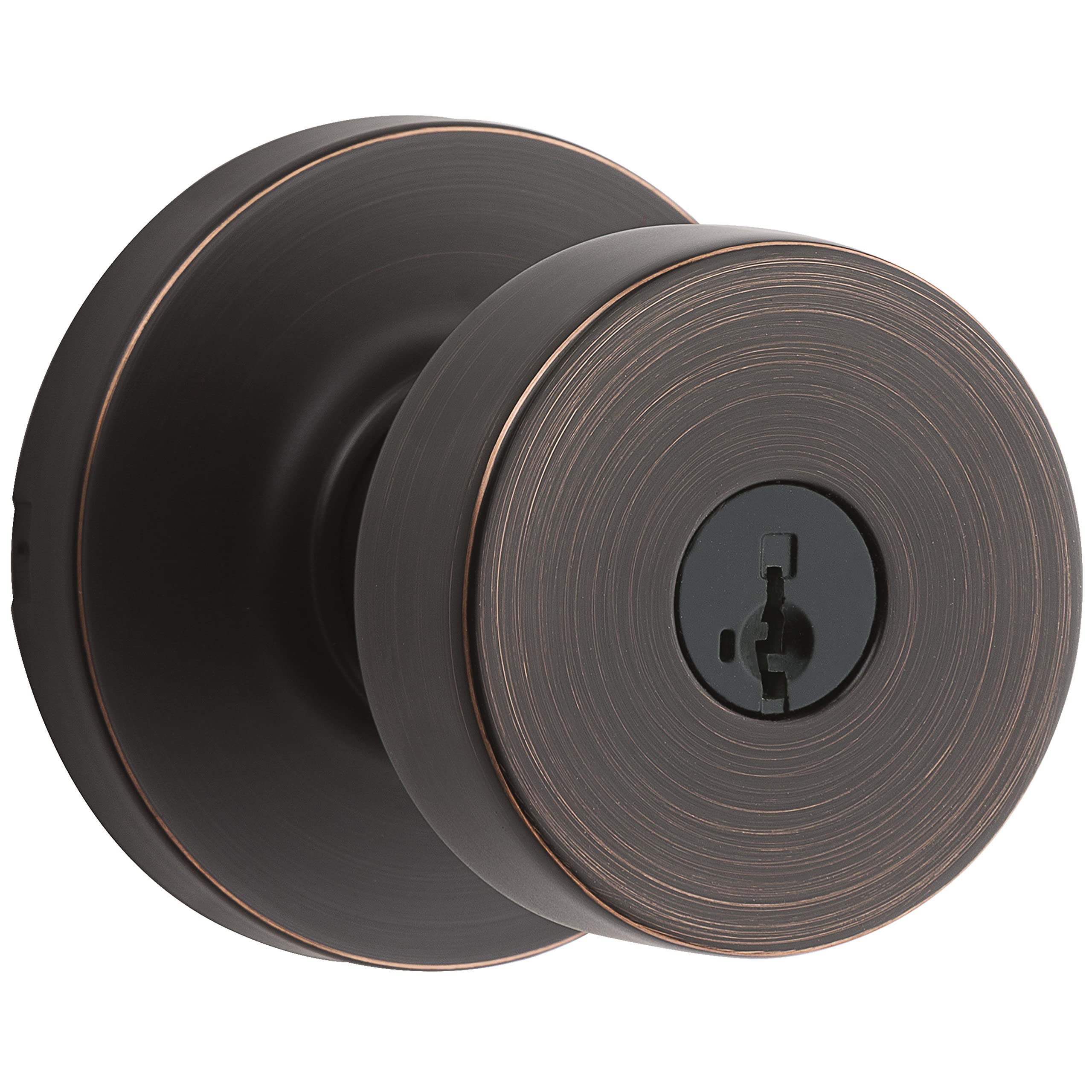 Poignée de porte d'entrée Kwikset Pismo bouton bronze serrure clé