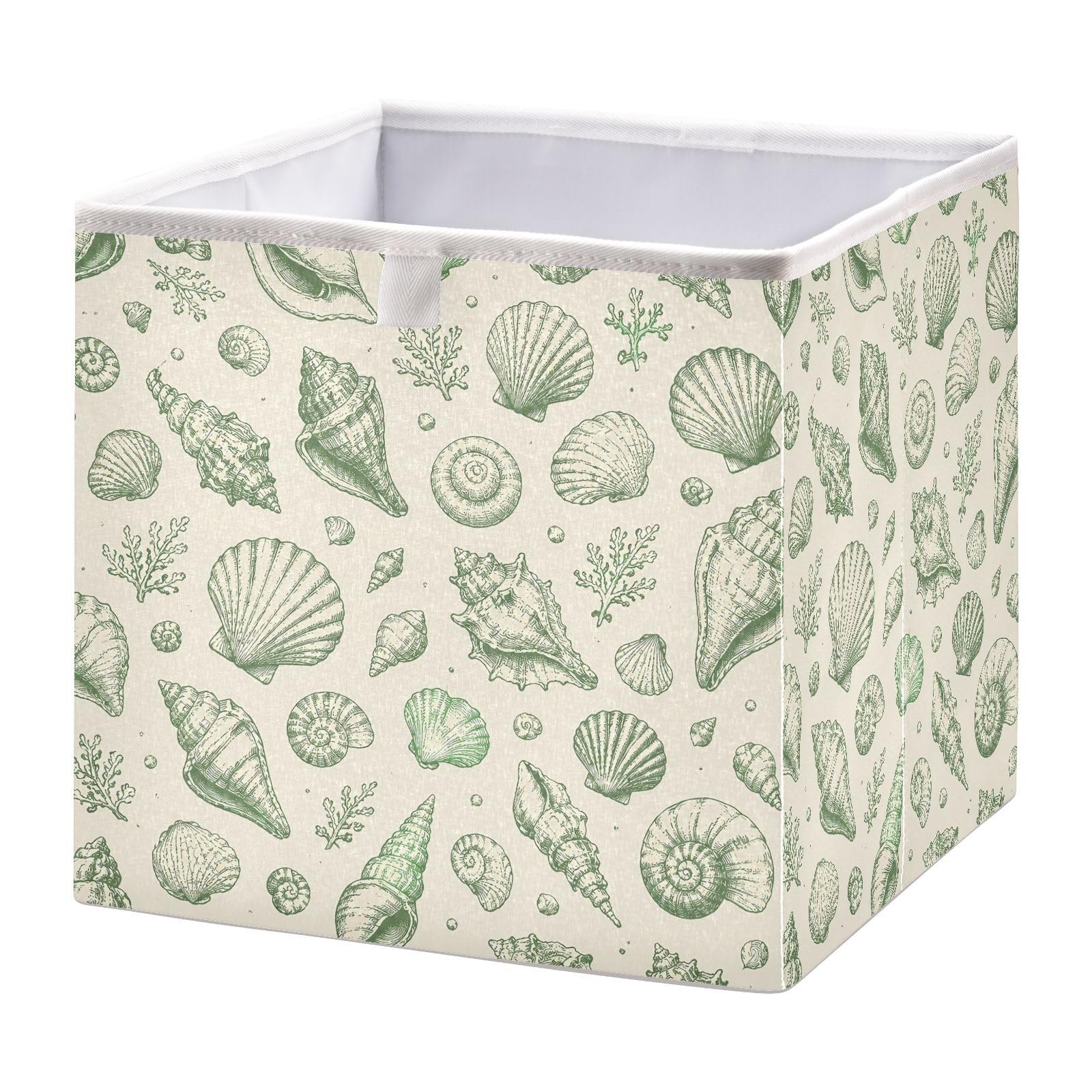 Ewusp Shell Cube Storage Boxes 28x28 cm Foldable Closet Organiser Bin Holiday Basket Baby Basket for Nursery Bedroom Office