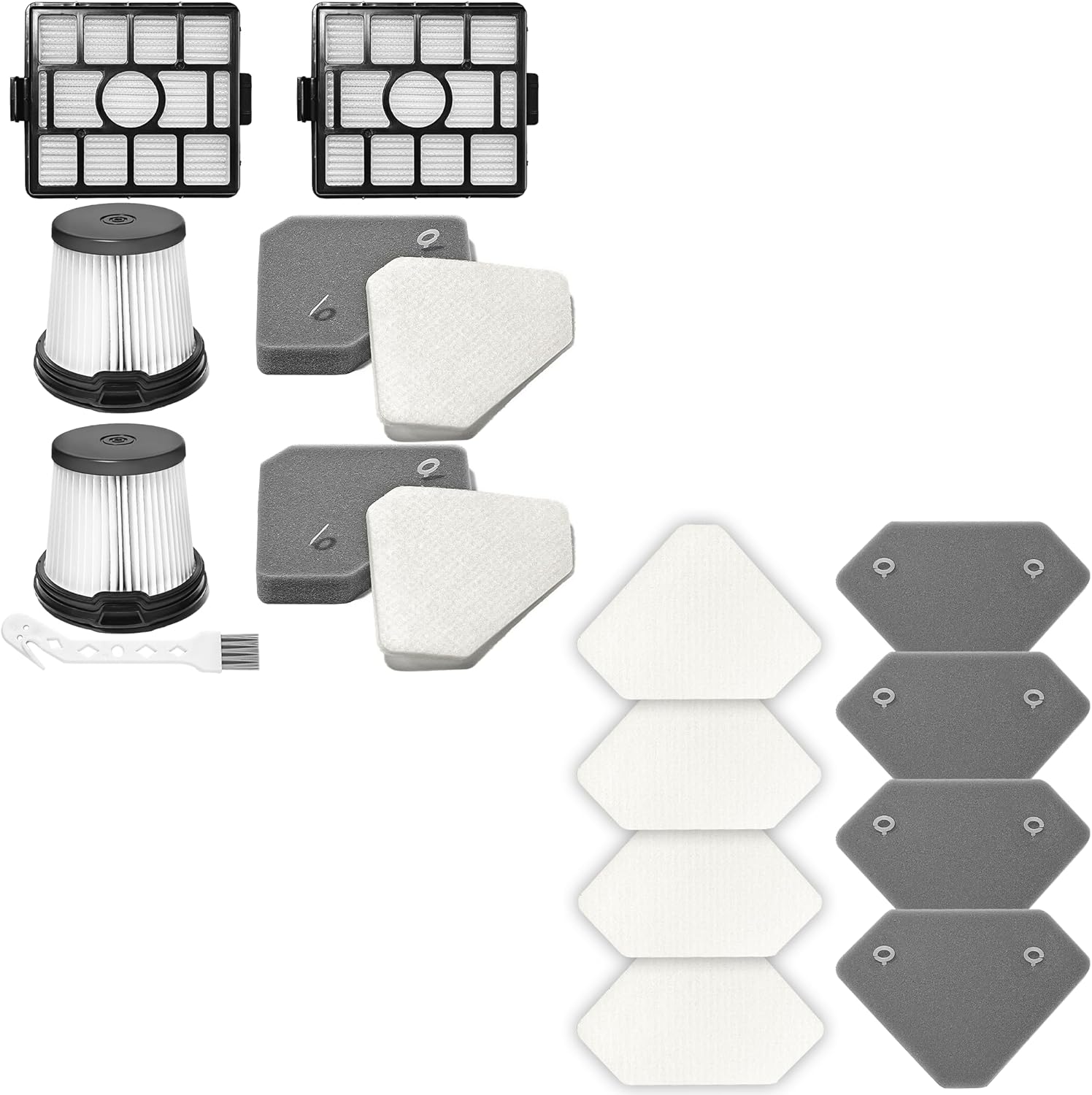 BU3523 BU3120 HEPA Filter Replacement Compatible with Shark BU3120 Clean Lightweight Cordless Stick Cleaner, Shark BU3523 Clean and Empty Cordless Stick Vacuum (2 Packs + 4 Pairs)