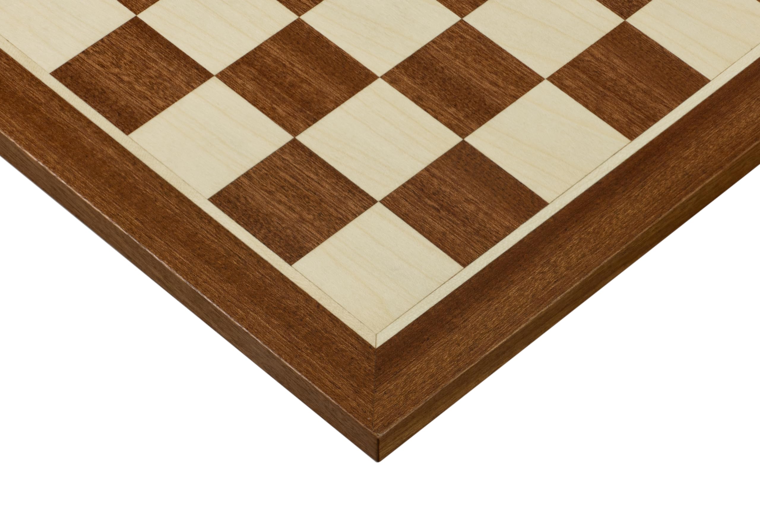 Sunrise Chess & Games Échiquier de Tournoi - Intarsia Acajou/Érable, Case de 38 mm, Compact
