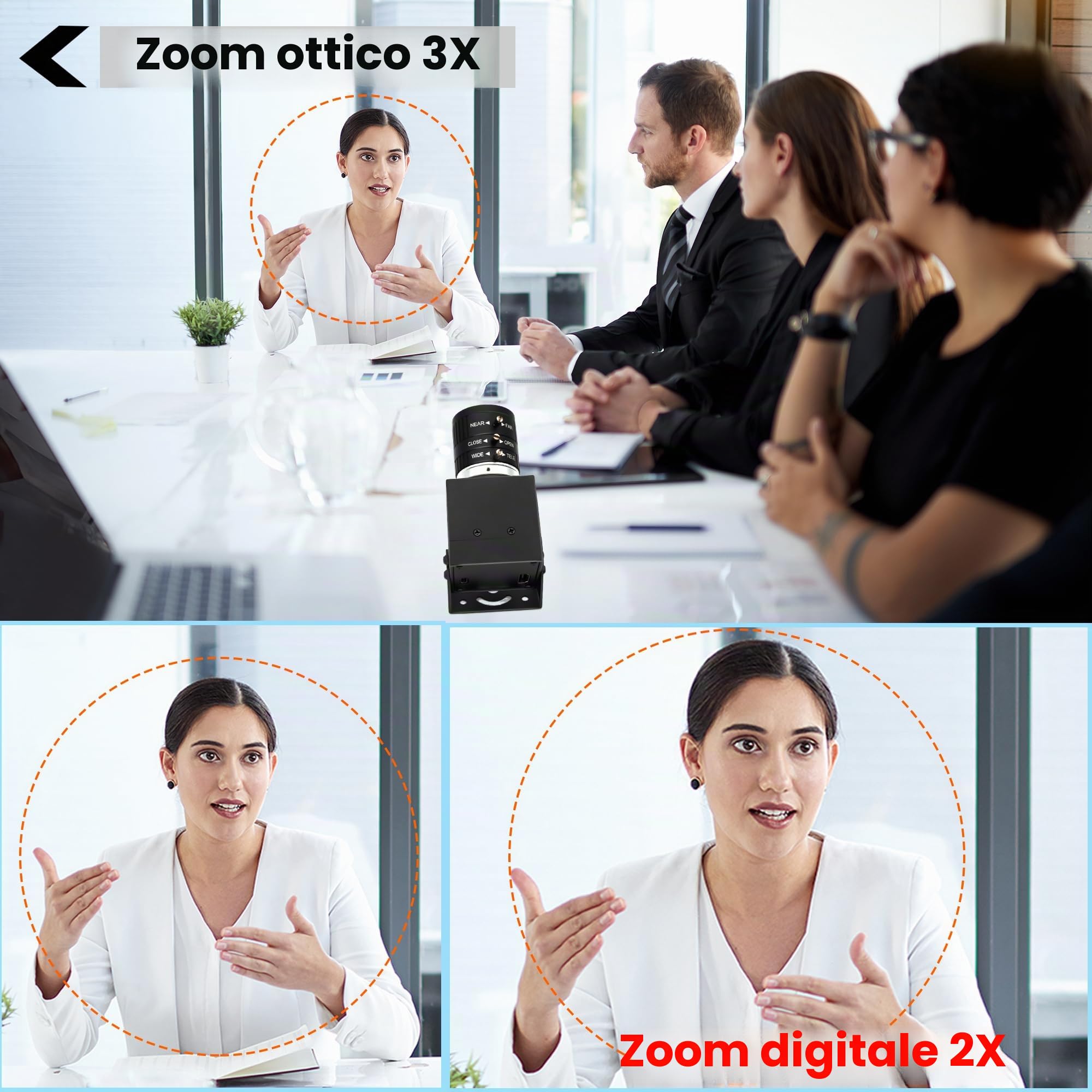 Svpro Telecamera HDMI USB 4K, zoom manuale, webcam, messa a fuoco variabile, fotocamera per computer esterna, H.264, fotocamera industriale, USB e HDMI, doppia uscita per laptop, tablet, monitor TV