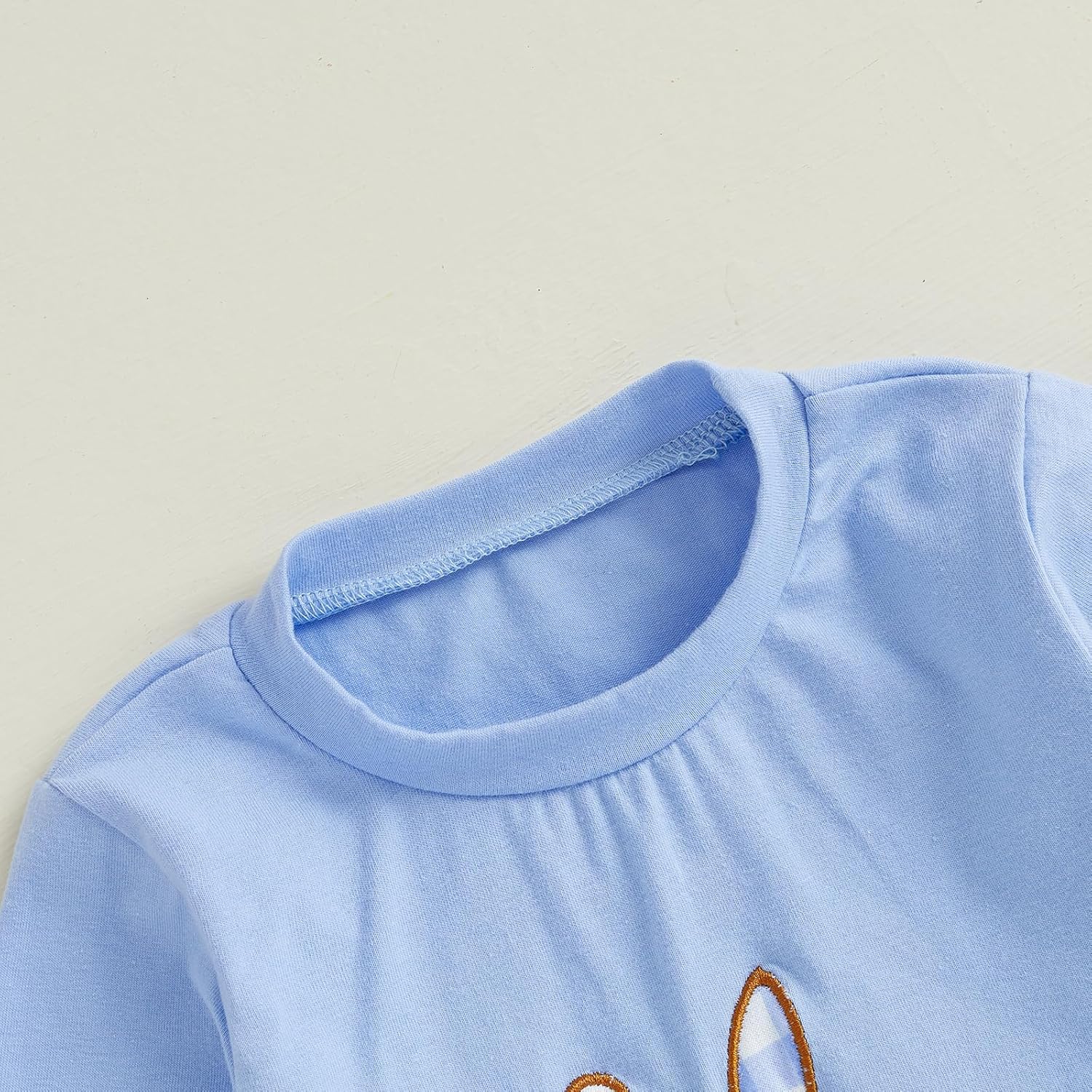 Toddler Baby Boy Easter Outfit Bunny Carrot Embroidery Long Sleeve Shirt Plaid Casual Pants Set 2Pcs Clothes - Image 5