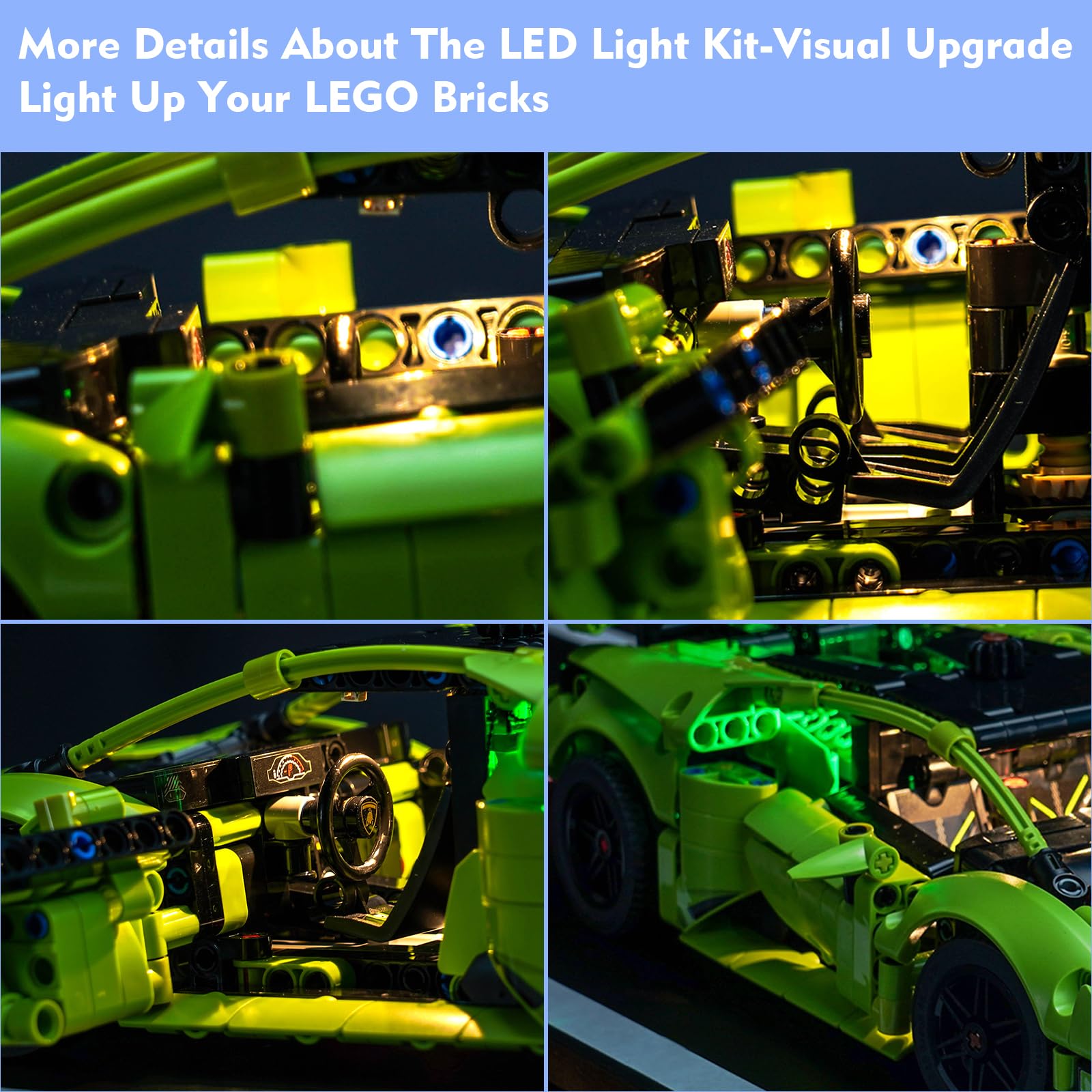  LocoLee LED Light Kit for Lego Lamborghini Huracán Tecnica  42161, DIY Lighting Set Accessories Compatible with Lego 42161 Building Set  for Fans (Lights Only, No Models) : Toys & Games