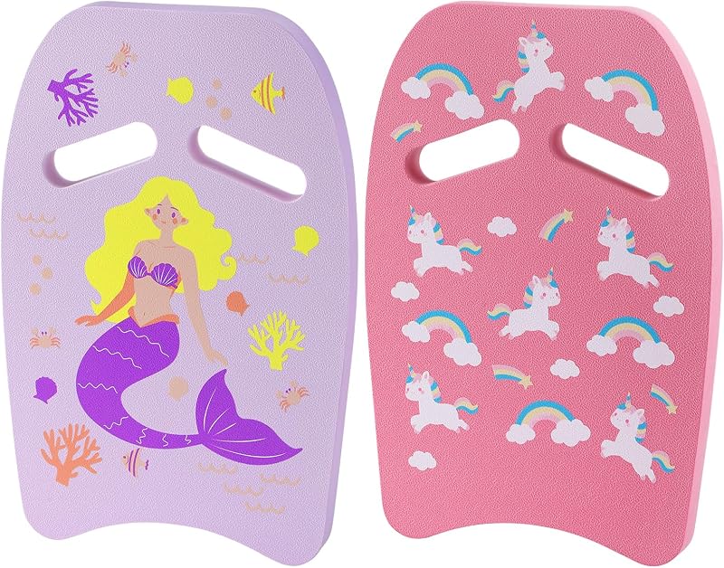 2 piezas de tabla para niños de 3 a 10 años | Tablas de ayuda para entrenamiento de natación con orificio para pasamanos, equipo de lecciones de natación para principiantes, fiesta en la pileta de verano