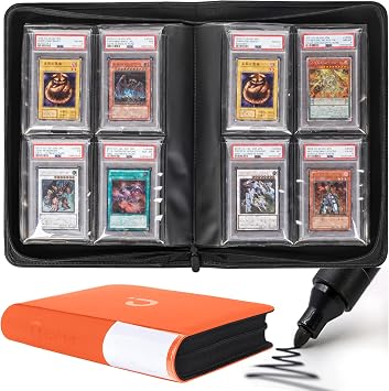 D DACCKIT Slab Binder for Graded Cards,Fits 40 Cards - Premium 4 Pocket Graded Card Binder Compatible with PSA CGC BGS SGC and MoreModel G4P40,Brilliant Orange