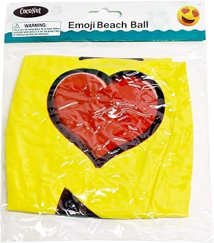 Coconut Float Inflatable Emoji Beach Ball - for Summer, Swim Parties | summer beach outing, water play, vacation for kids