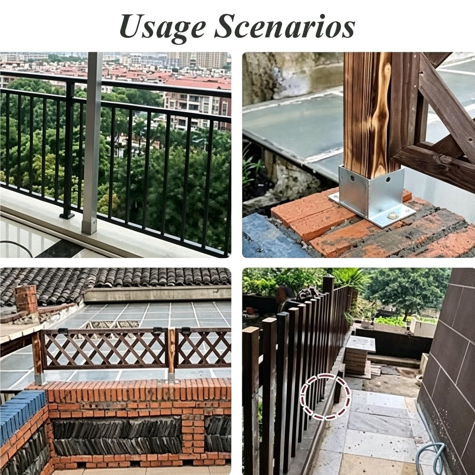 supporti per pali in legno Base Per Pali Per Recinzione Per Carichi Pesanti, Pergola Con Viti, Quadrati Per Cassetta Delle Lettere/gazebo/pergola/ringhiera Ponte(5 pcs,L W 80 x 80mm/H 80mm)