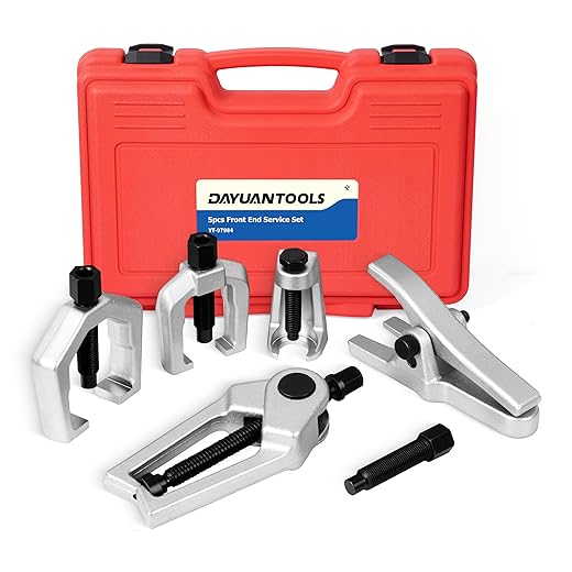 DAYUAN 5pcs Professional Front End Service Tool Kit, Pitman Arm Puller, Ball Joint Separator Tie Rod Remover Tool