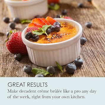 Chicago Metallic Professional 6-Piece Creme Brulee Set with 4 Porcelain Ramekins, 8-inch Square Pan and Wire Rack