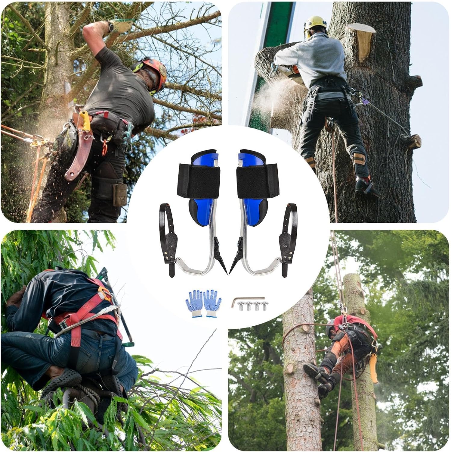 Tree Climbing Spikes, Portable Climbing Gear Kit - Heavy Duty Tree Harness Climbing Equipment for Climbing Trees - Pole Climbing Equipment