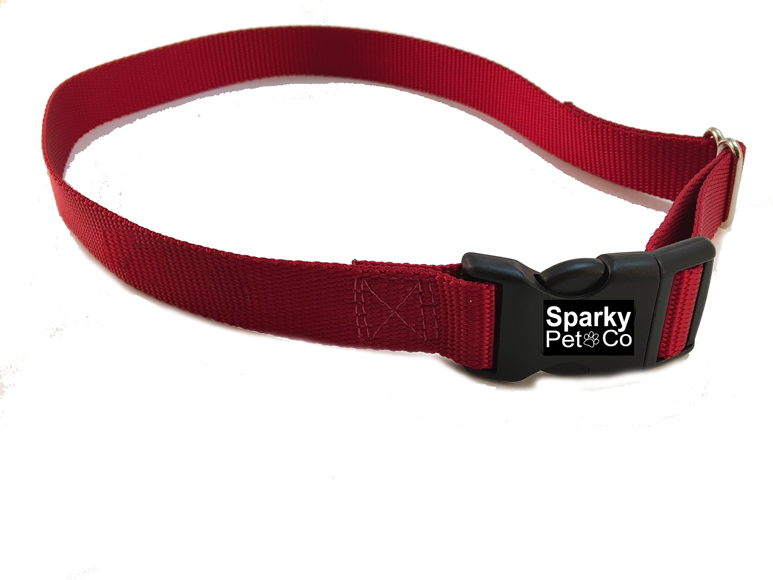 ECollar Replacement Strap - Easy Release - Solid Nylon - Adjustable – Compatible with Petsafe No Hole Bark, Wireless Fence,In Ground Fence and Cat Pawz Away Collars- - - 3/4" x 31"- 15 Colors (Red)