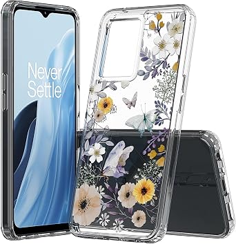 Aquaflex Phone Case Compatible with OnePlus Nord N300 Slim Design Full Body Reinforced Corners Shockproof Drop Protection Butterfly A