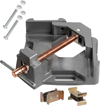 Strong Hand Tools, Heavy Duty Cast Iron, 90 Degree Right Angle Clamp, Corner Clamp, Adjustable Swing Jaw, Quick Acting Screw, Angle Iron Stand-Offs, 2.45" T-Clearance, 2x Magnetic Rest Blocks. WAC35D