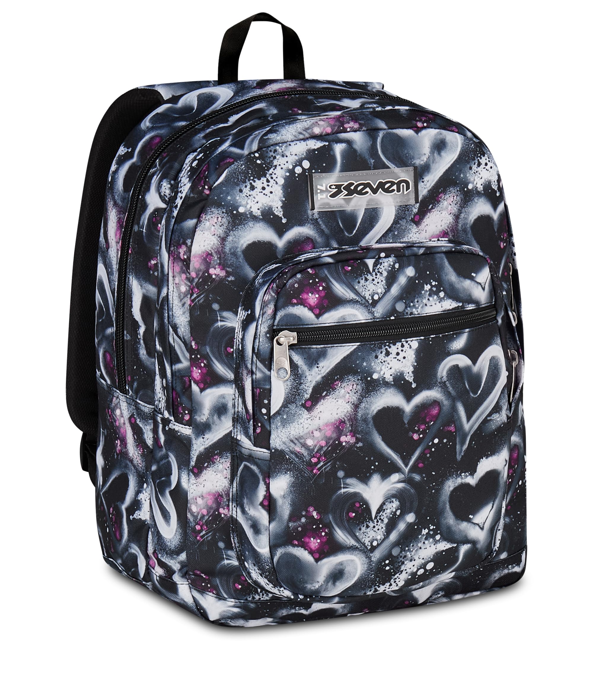 Seven Zaino Scuola FREETHINK, Doppio Scomparto, Nero, 34 L, Scomparto porta pc ablet, Tasche multifunzione, Tasca laterale porta borraccia, Scuola media e superiore, Bambini, Ragazzi