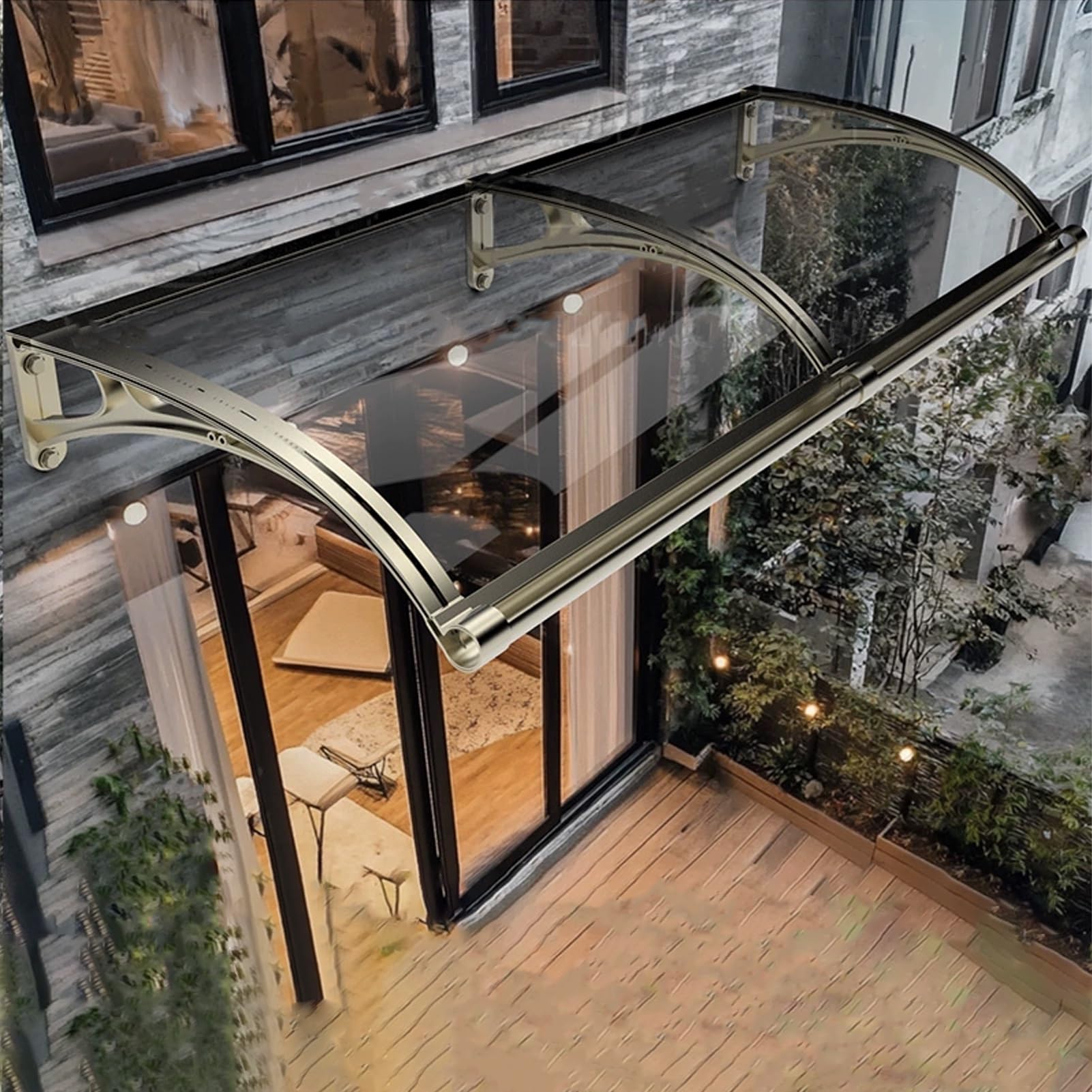 Auvent pour porte d'entrée en alliage d'aluminium pour porche et terrasse
