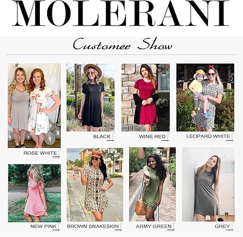 Miniatura 3 de MOLERANI - Vestido informal tipo camiseta, sencillo y holgado para mujer