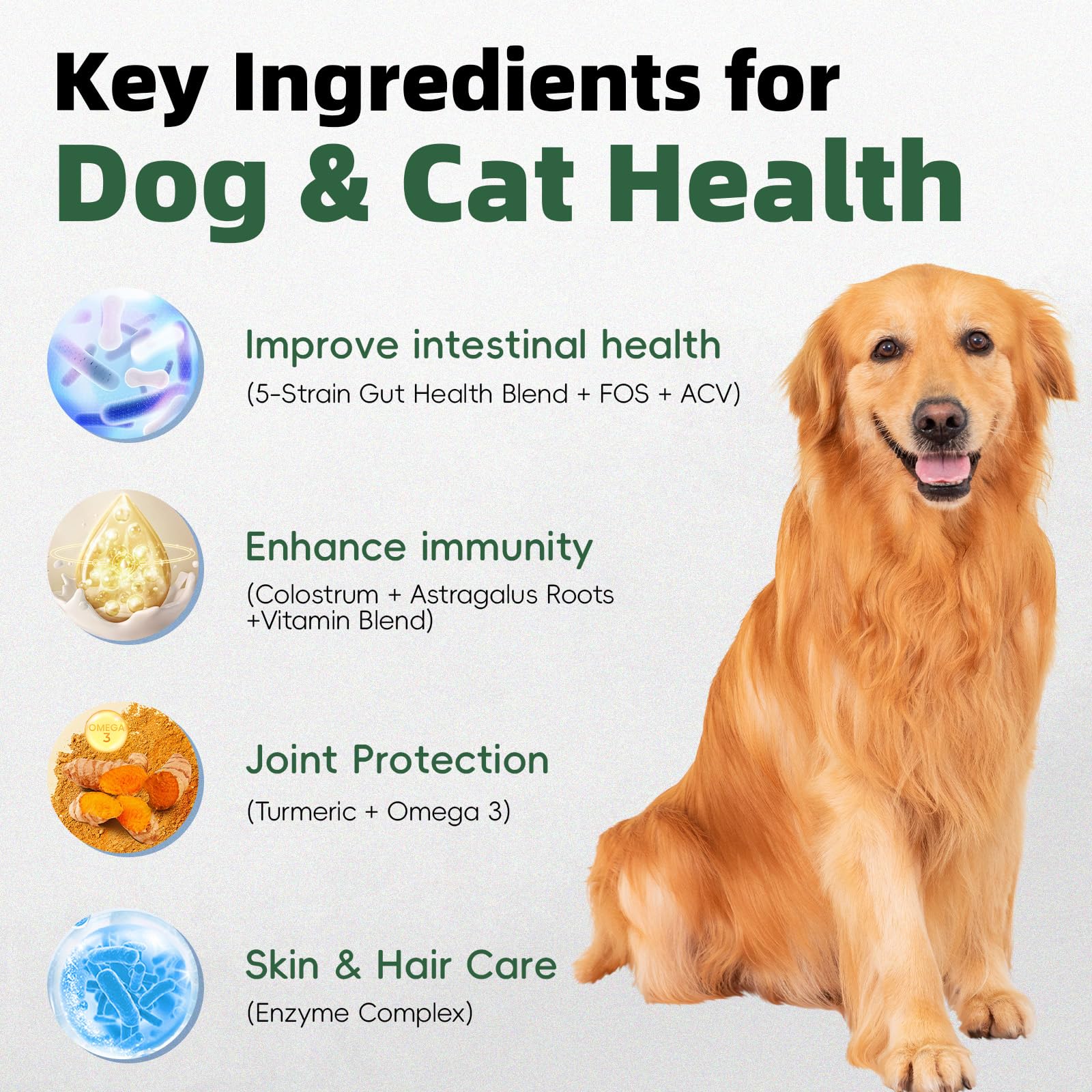 Probiotics for Dogs, Improve Itchy Skin Itchy Ears, Yeast Balance, Immune Support, Dog Probiotics (10 Billion CFU) for Dog Skin & Cost Care, Allergy Relief Chews + Vitamins Blend Chicken (120 Ct) - image 3