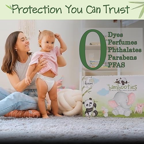 Miniatura 4 de Pañales de bambú para bebés, totalmente libres de cloro para pieles sensibles para recién nacidos a XXL. Materiales a base de plantas