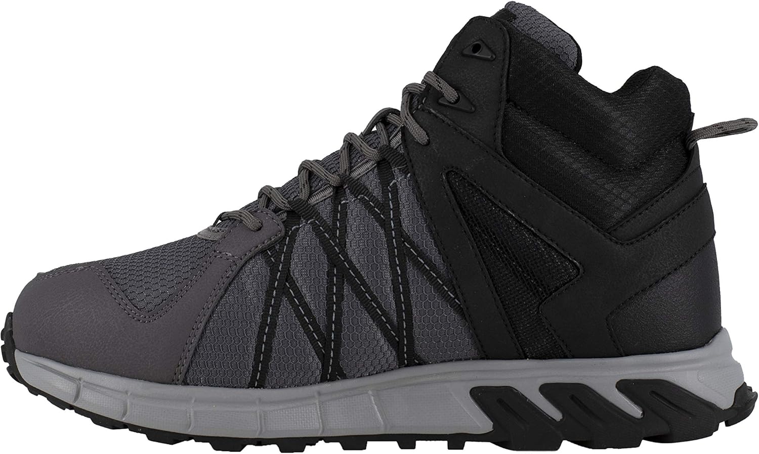 Reebok Work Trailgrip Work AT Mid Men's Boot 9.5 Wide Grey and Black image 3 of 9 B00QLU8974