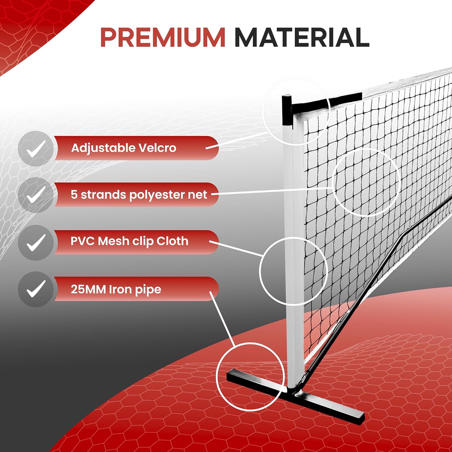 Pickleball Set of Portable Pickleball Net for Driveway & Court Marking Kit with Pickle Ball Bag - Easy Setup Outdoor & Indoor Pickle Ball Equipment for Recreational & Competitive Play