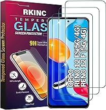 RKINC [3 Pieces] Tempered Glass for OPPO Reno 12 FS (5G / 4G) / Reno 12F (5G/4G), Screen Protector, 9H Hardness 0.33mm [Anti-Scratch][Anti-Shatter ][Bubble Free]