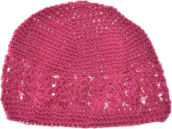 MM Kufi Hat Crochet Cap Beanie Hot Pink