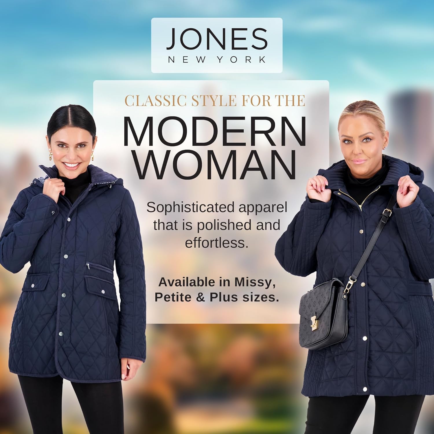 Jones NY Mid-Length Womens Quilted Jacket with Pockets - Winter Coats for Women, Black - Image 6