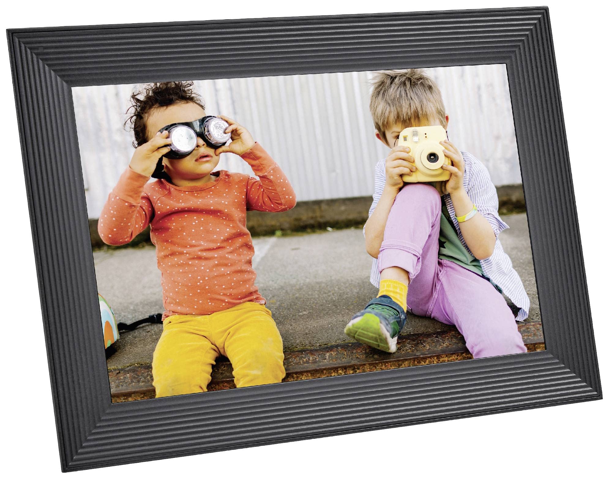 AURA Carver Cadre Photo NUMERIQUE 10.1' - Gravel - Écran HD 1 280 × 800 de 10,1'' à la qualité d’Image Haut de Gamme