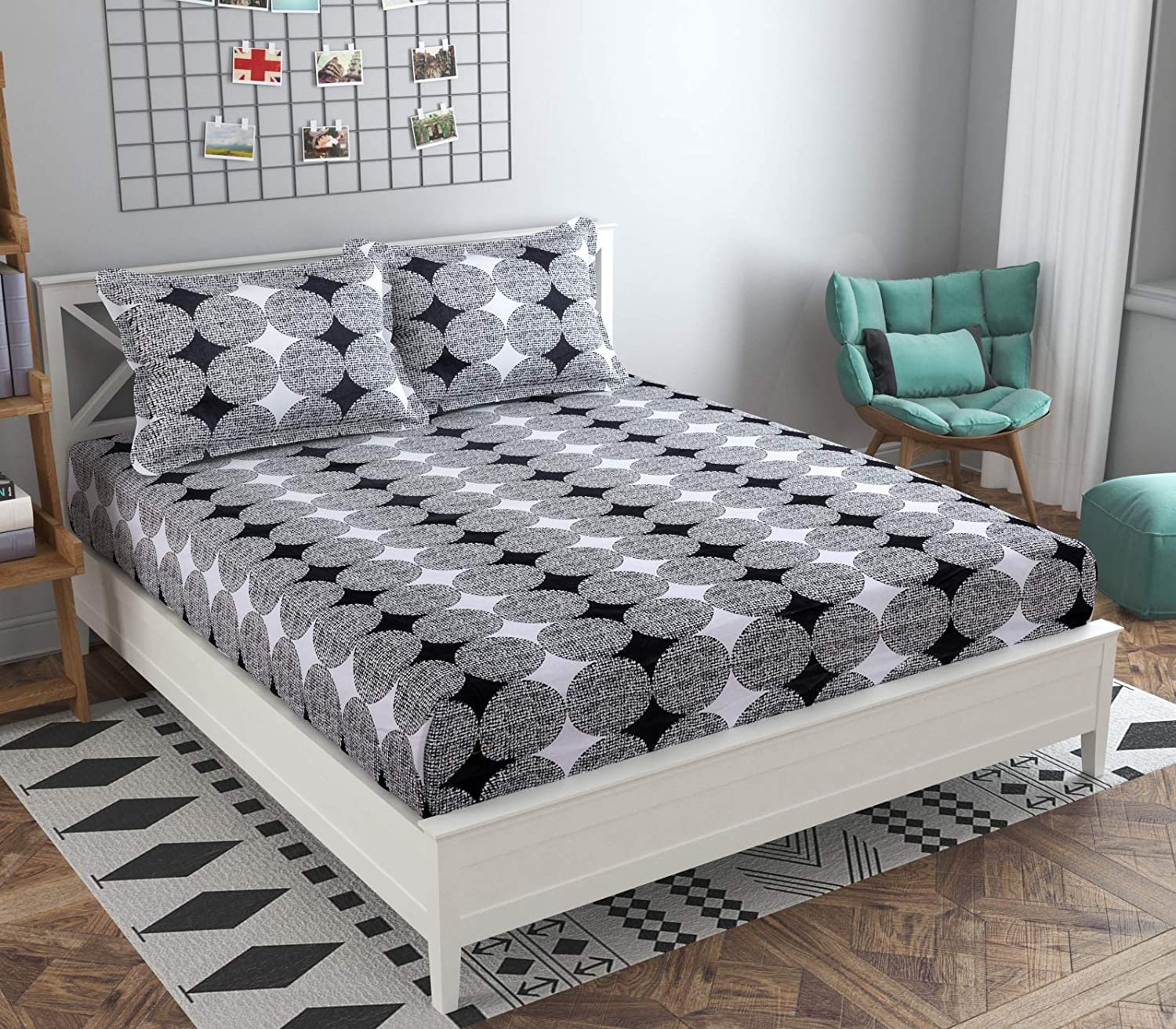 TIB 100% Cotton 72 x 48 Elastic Fitted Bedsheets Single Bed with 1 Pillow Cover, Pack of 3, Black (B0BHHPYZDR) Amazon Price History, Amazon Price Tracker